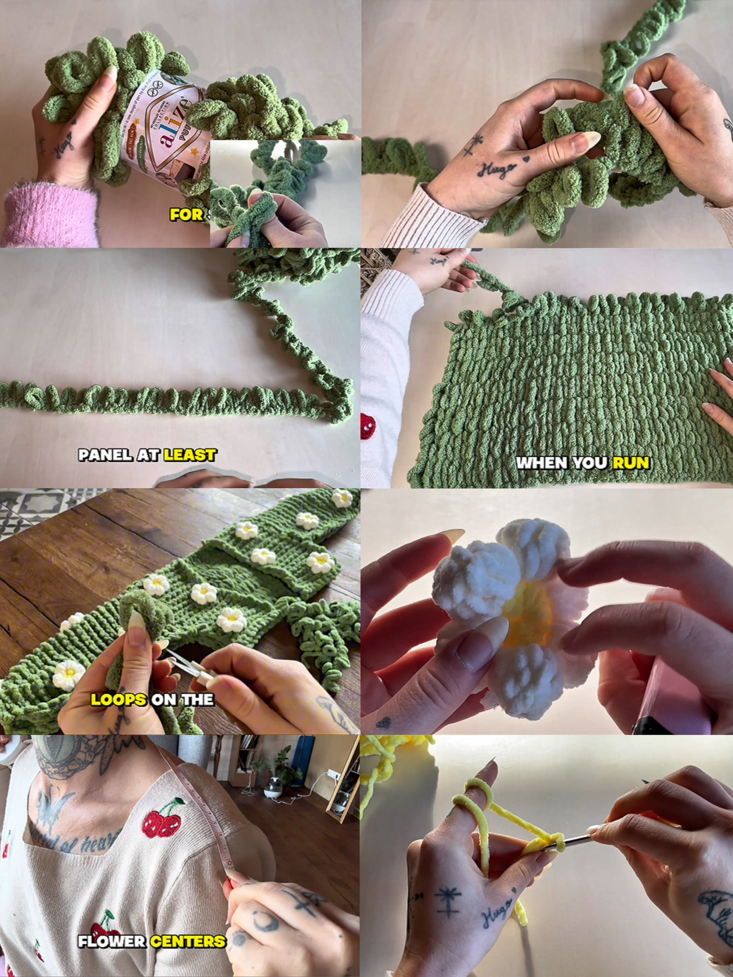 Puffy Cardigan with Flowers - video tutorial